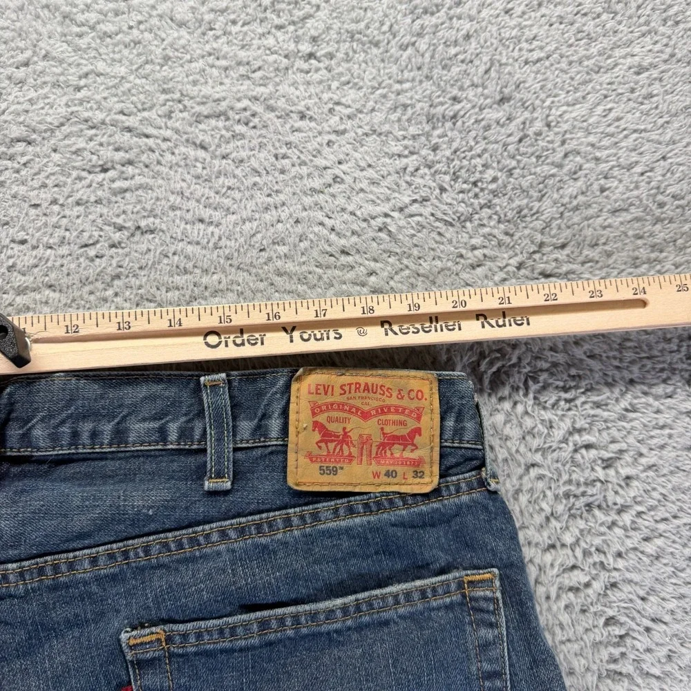 Levi's 559 Jeans Mens 40x32 Blue Cotton Denim Straight Faded‎ Travel Workwear